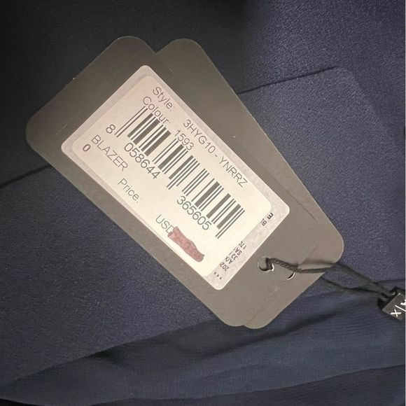 Armani Exchange Blazer Women's 0 Navy Blue Polyester One Button Mesh Sides NWT - Picture 6 of 10